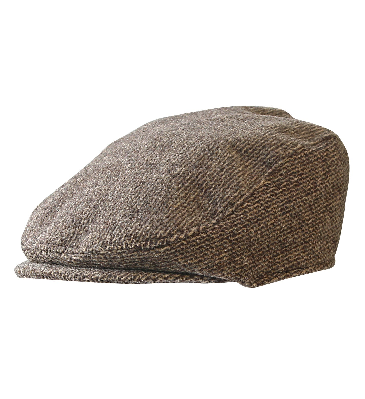Beige Newsboy Cap im Vintage-Stil mit klassischem Schirm und elastischem Band.