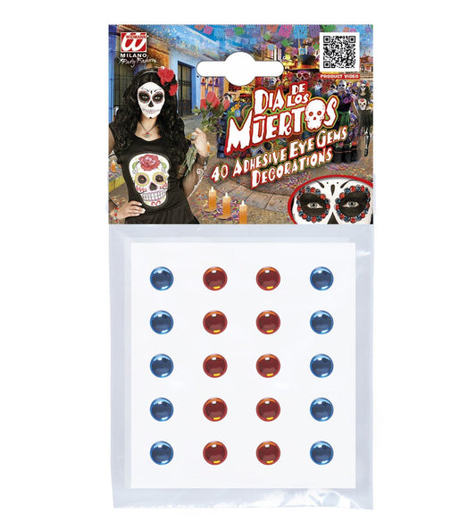 Widmann Selbstklebende Strasssteine – 40 Stück Blau und Bernstein - Fasnacht24.ch