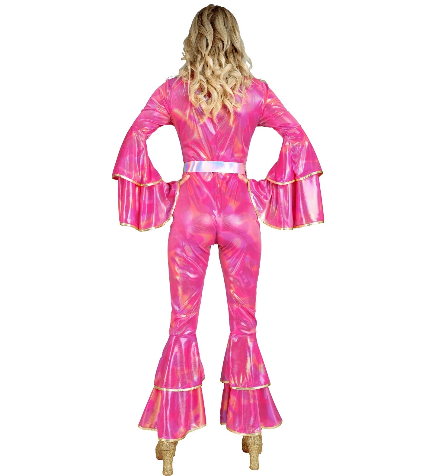 Widmann 70er Jahre Abba Disco Kostüm – Hot Pink Neon Jumpsuit - Fasnacht24.ch