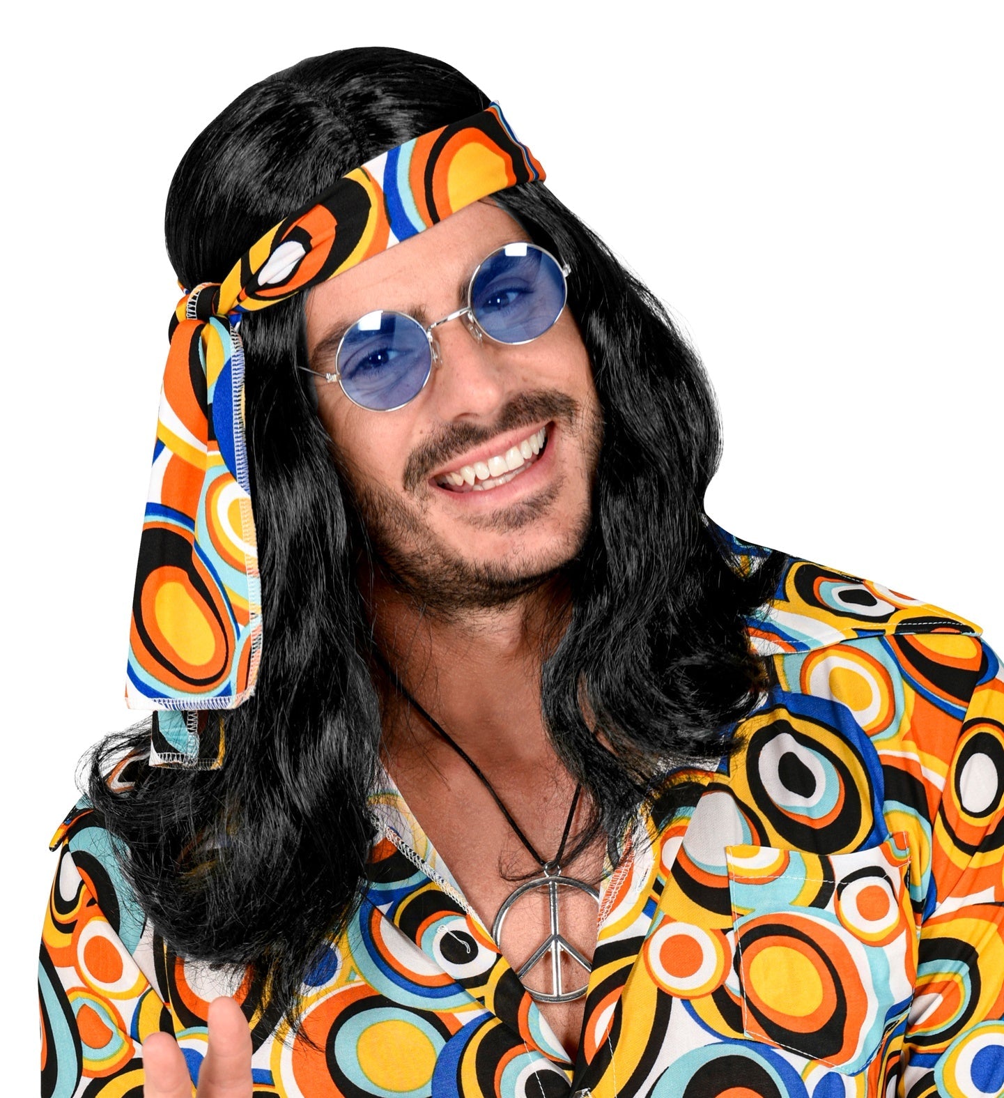 Widmann 70er Disco Fever Perücke – Schwarz Unisex Mit Stirnband - Fasnacht24.ch