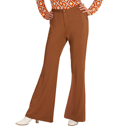 Widmann Damen Schlaghose Braun 70er Jahre Retro Flared Trousers – Produktansicht