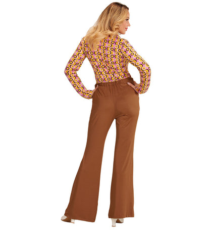 Widmann Damen Schlaghose Braun 70er Jahre Retro Flared Trousers – Rückansicht