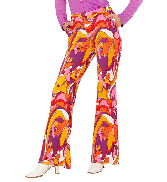 Widmann Damen Flared Pants – 70er Jahre Retro Hose Orchid - Fasnacht24.ch