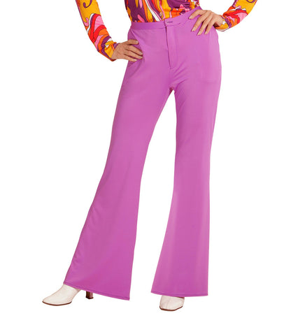 Widmann 70er Jahre Damen Flared Pants – Lila Retro Schlupfhosen – Produktansicht