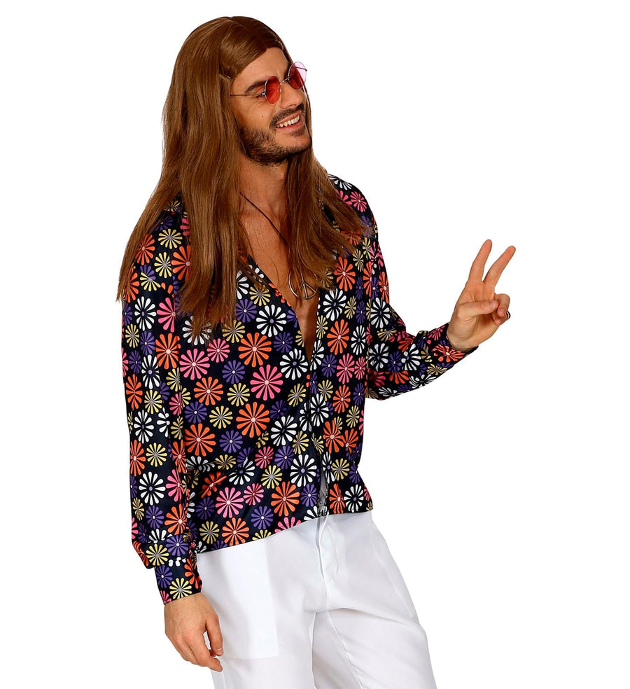 Widmann 70er Jahre Herrenhemd – Retro Print, Baumwollmix Komfort - Fasnacht24.ch – Detailansicht
