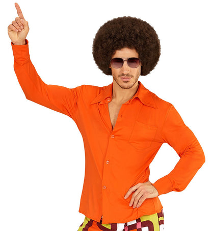 Widmann 70er Jahre Retro Hemd – Orange, Leicht & Atmungsaktiv – Produktansicht