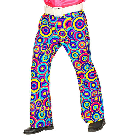 Widmann 70er Herren Schlaghosen Flared Bubbles Pants Blau – Produktansicht