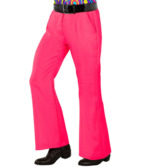 Widmann 70er Jahre Herren Schlaghose – Neon Pink Flared Pants - Fasnacht24.ch