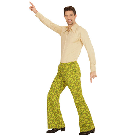 Widmann 70er Herren Flared Hose bunte Wallpaper Baumwolle - Fasnacht24.ch – Seitenansicht