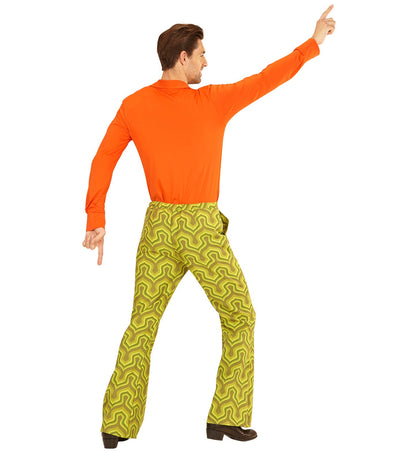 Widmann 70er Herren Flared Hose bunte Wallpaper Baumwolle - Fasnacht24.ch – Rückansicht