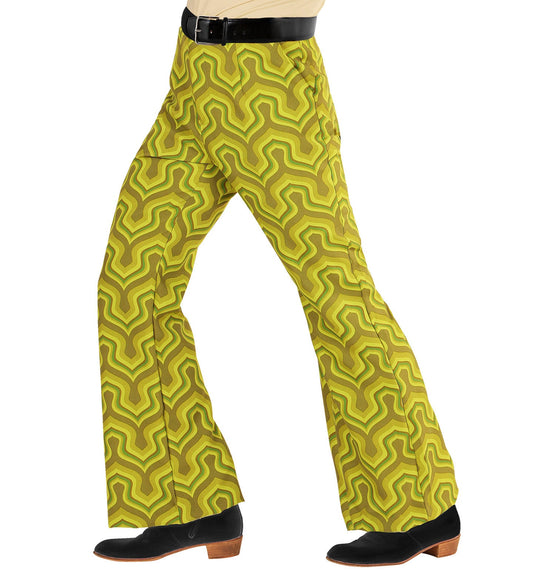Widmann 70er Herren Flared Hose – Bunte Wallpaper Baumwolle - Fasnacht24.ch