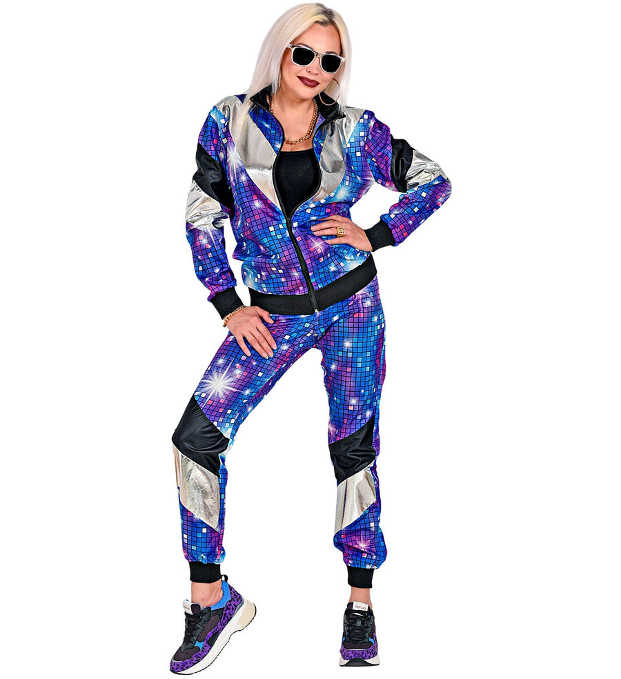 Widmann 80er Disco Trainingsanzug Unisex – Sternenprint Polyester - Fasnacht24.ch – Detailansicht
