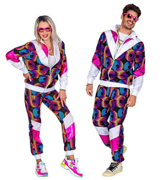 Widmann 80er Disco Trainingsanzug – Unisex Polyester Jogginganzug - Fasnacht24.ch