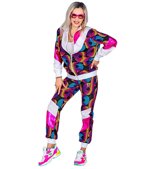 Widmann 80er Disco Trainingsanzug – Unisex Polyester Jogginganzug - Fasnacht24.ch