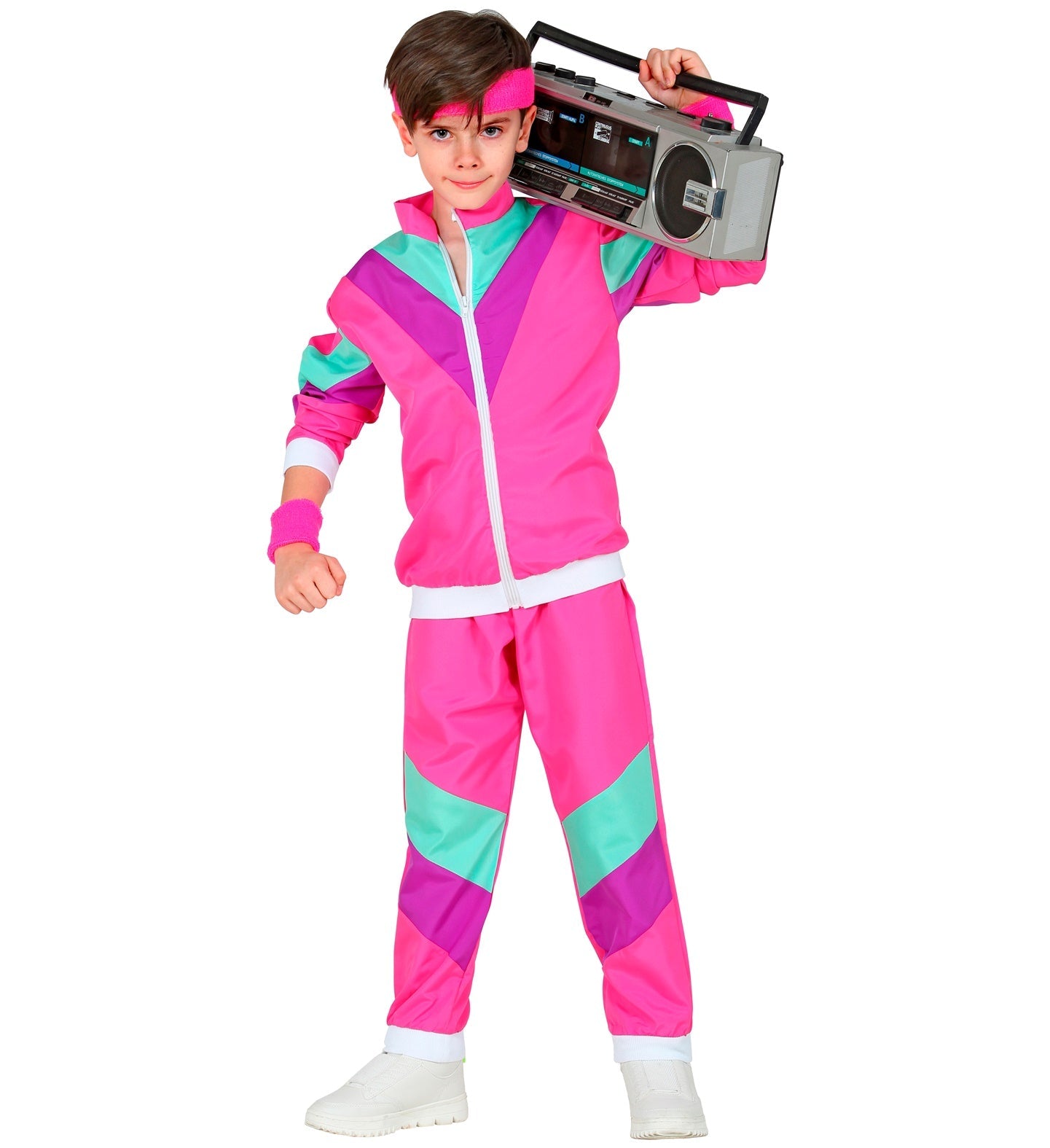 Widmann 80er Jahre Pink Trainingsanzug Kinder Kostüm – Polyester - Fasnacht24.ch