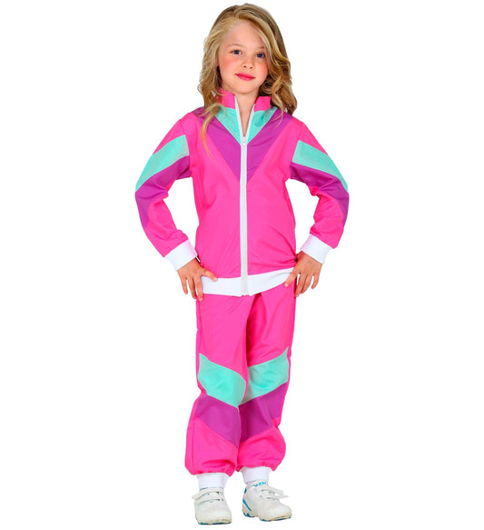 Widmann 80er Jahre Pink Trainingsanzug Kinder Kostüm – Polyester - Fasnacht24.ch