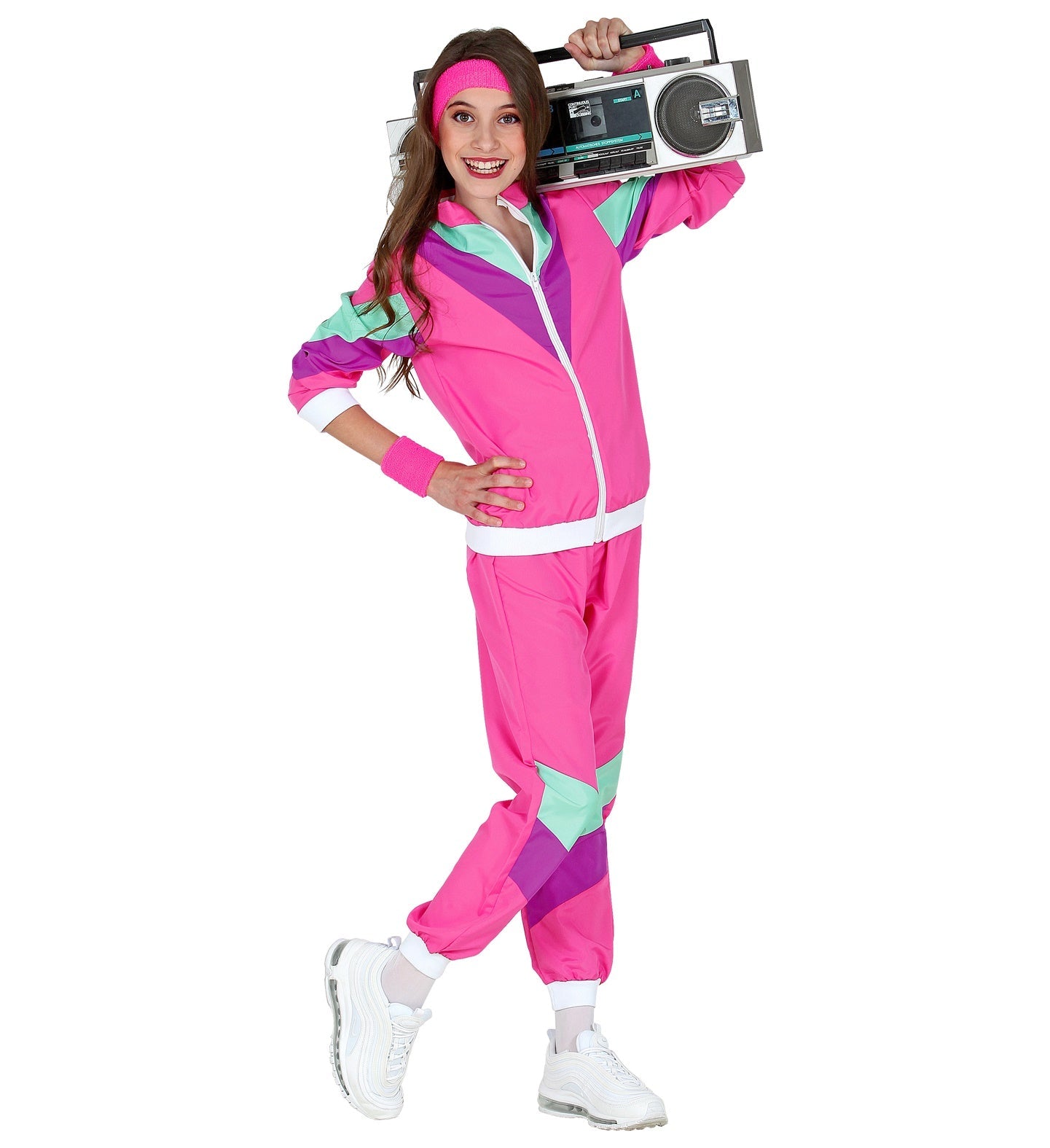 Widmann 80er Jahre Pink Trainingsanzug Kinder Kostüm – Polyester - Fasnacht24.ch