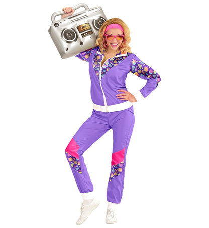 Widmann 80er Jahre Traininganzug Purple Unisex Polyester – Seitenansicht