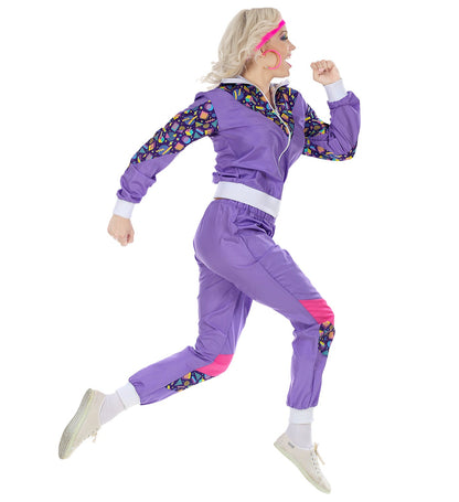 Widmann 80er Jahre Traininganzug Purple Unisex Polyester – Rückansicht