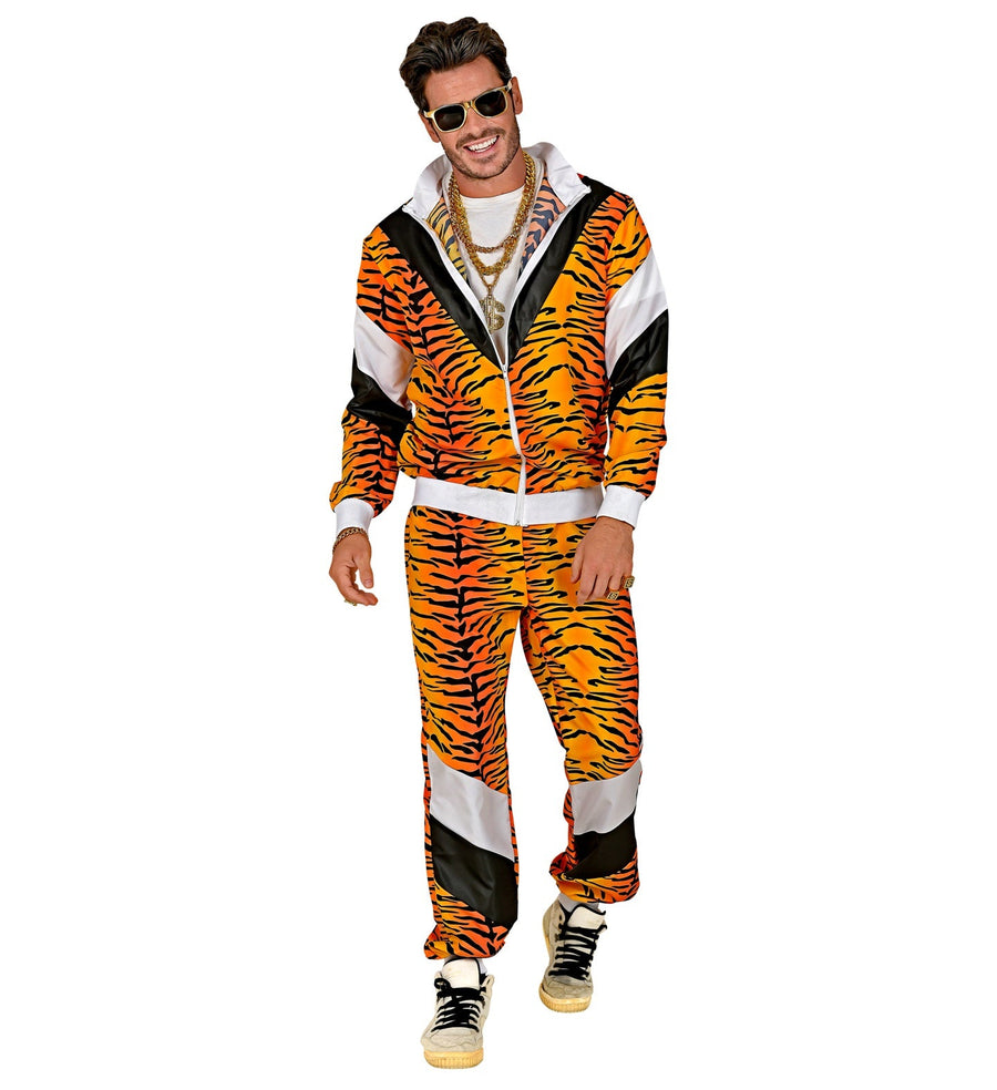 Widmann 80er Tigerprint Trainingsanzug – Unisex Faux Fur Tracksuit - Fasnacht24.ch – Detailansicht
