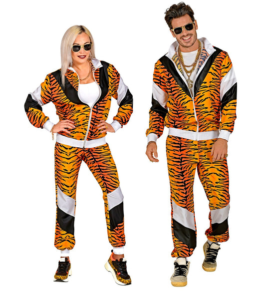 Widmann 80er Tigerprint Trainingsanzug – Unisex Faux Fur Tracksuit - Fasnacht24.ch