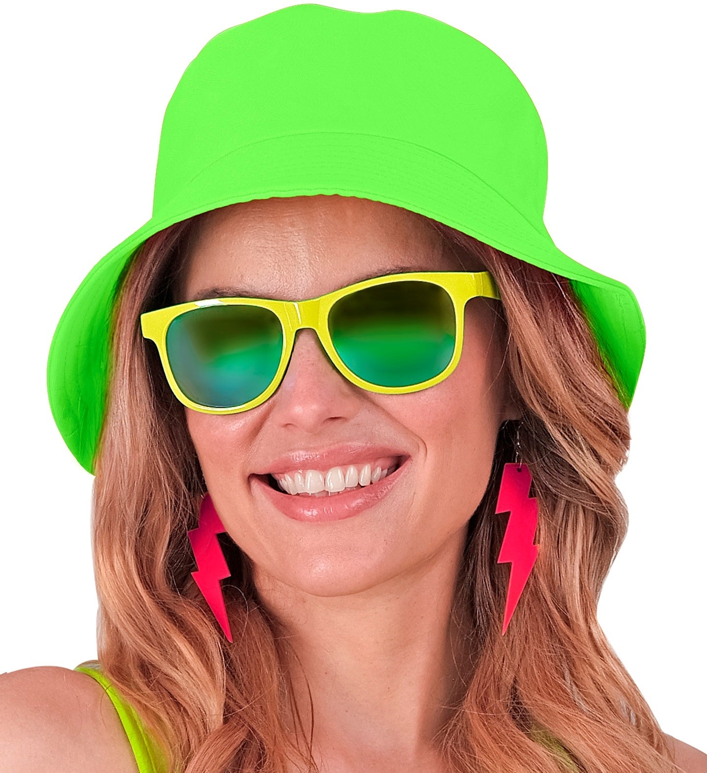 Widmann 80er Neon Grün Fischerhut – Leicht & Wasserabweisend - Fasnacht24.ch