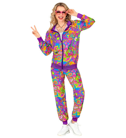 Widmann Neon Flower Power Unisex Jogginganzug – Retro 80er Tracksuit - Fasnacht24.ch