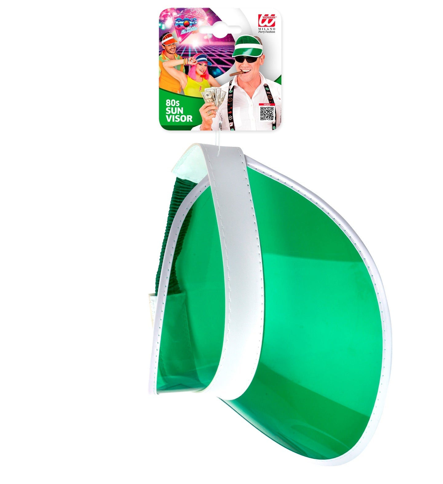 Neongrüner Sonnenvisier mit getöntem Schild für Erwachsene, leicht und verstellbar.