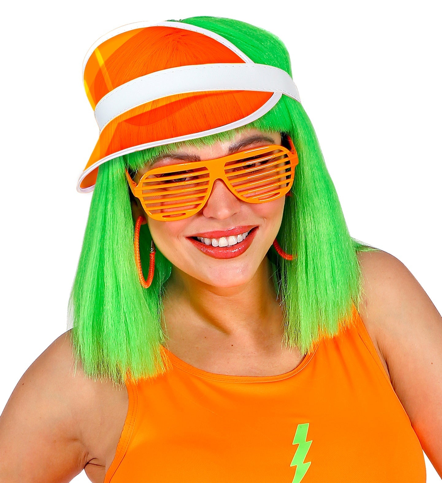 Widmann Sonnenvisier Neon Orange – 80er Foldbar & Verstellbar Für Golf - Fasnacht24.ch