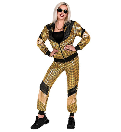 Widmann Reflektierender Goldener Unisex 80s Tracksuit – Jogginganzug - Fasnacht24.ch
