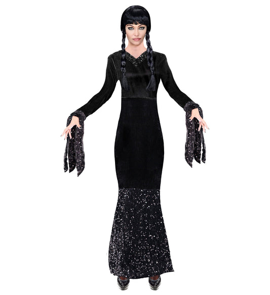 Widmann Addams Family Wednesday Ballkleid Damen – Schwarz, Spitze - Fasnacht24.ch