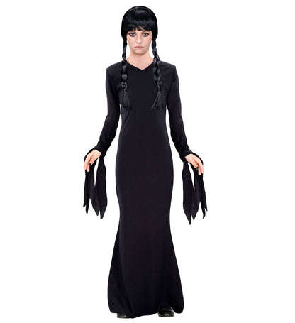 Widmann Kinderkostüm – Addams Family Wednesday Kleid Schwarz - Fasnacht24.ch – Detailansicht
