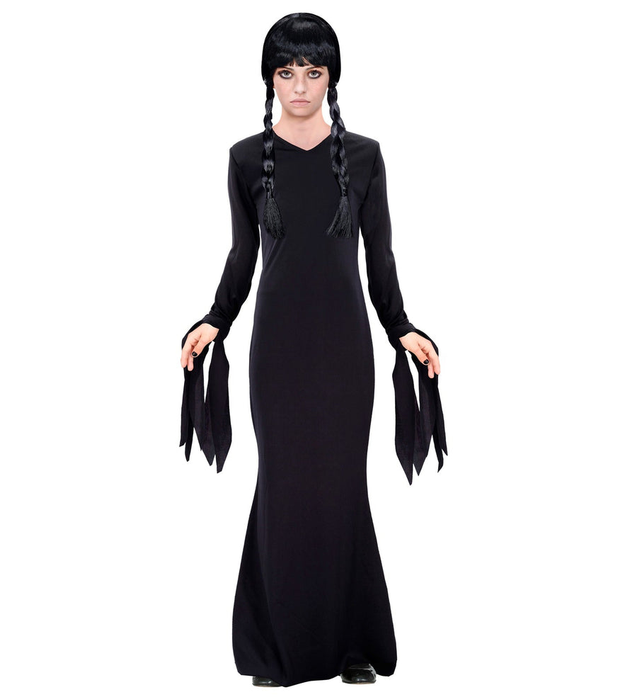 Widmann Kinderkostüm – Addams Family Wednesday Kleid Schwarz - Fasnacht24.ch – Detailansicht