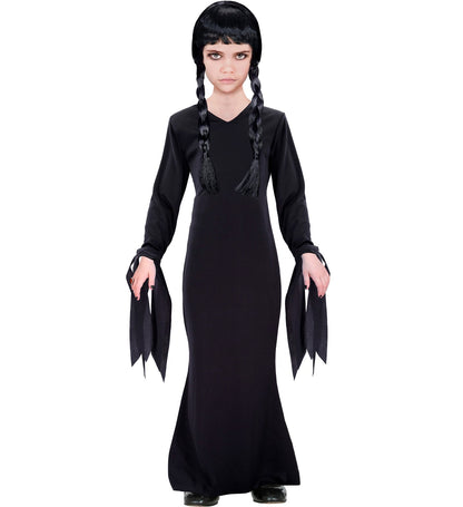 Widmann Kinderkostüm – Addams Family Wednesday Kleid Schwarz - Fasnacht24.ch – Seitenansicht