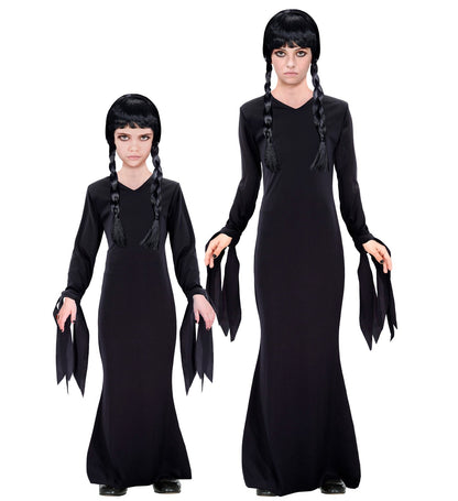 Widmann Kinderkostüm – Addams Family Wednesday Kleid Schwarz - Fasnacht24.ch – Produktansicht