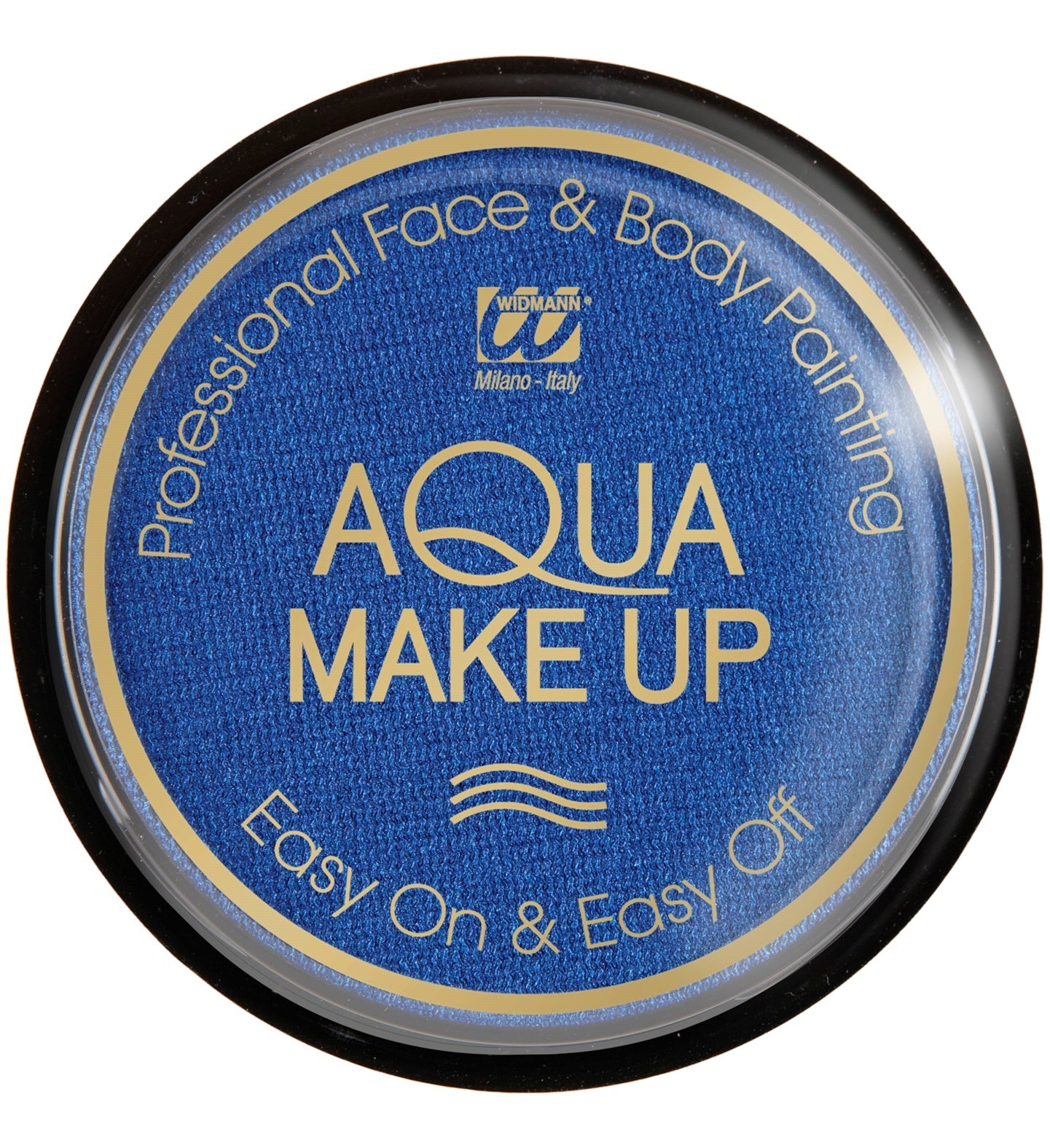 Widmann Metallic Aqua Gesichts- und Körperfarbe in Blau, 15g, wasseraktiv, schimmernd.