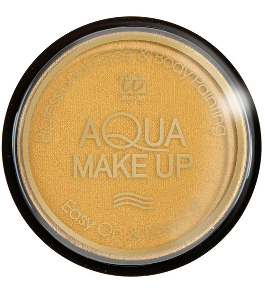 Metallic goldene Aqua Schminke von Widmann für Gesicht und Körper, 15 g Dose.