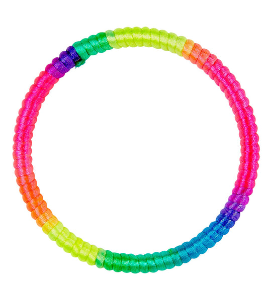 Neon multicolor armband with phone holder and key pocket for running.