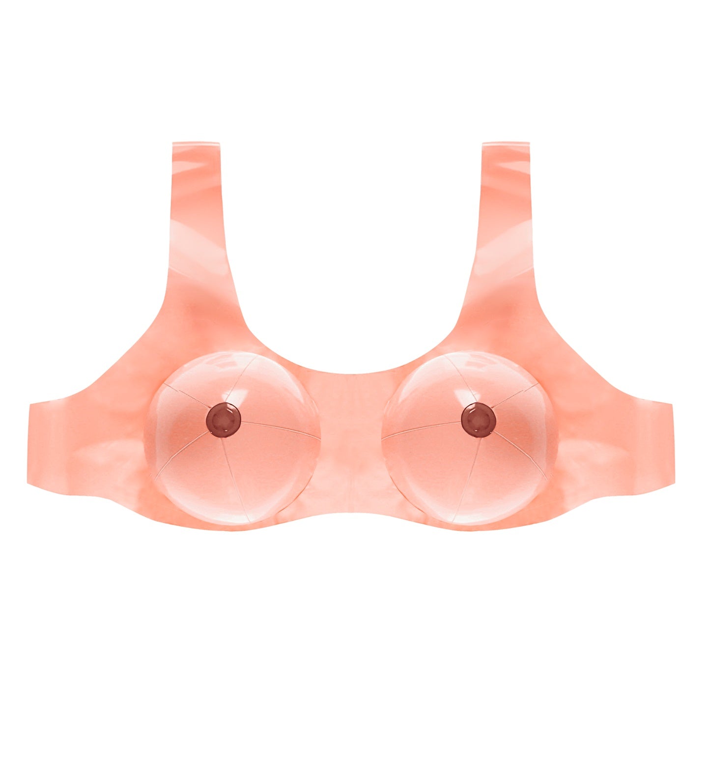 Aufblasbare Brust mit verstellbarem Gurt aus schwarzem PVC als Kostümzubehör