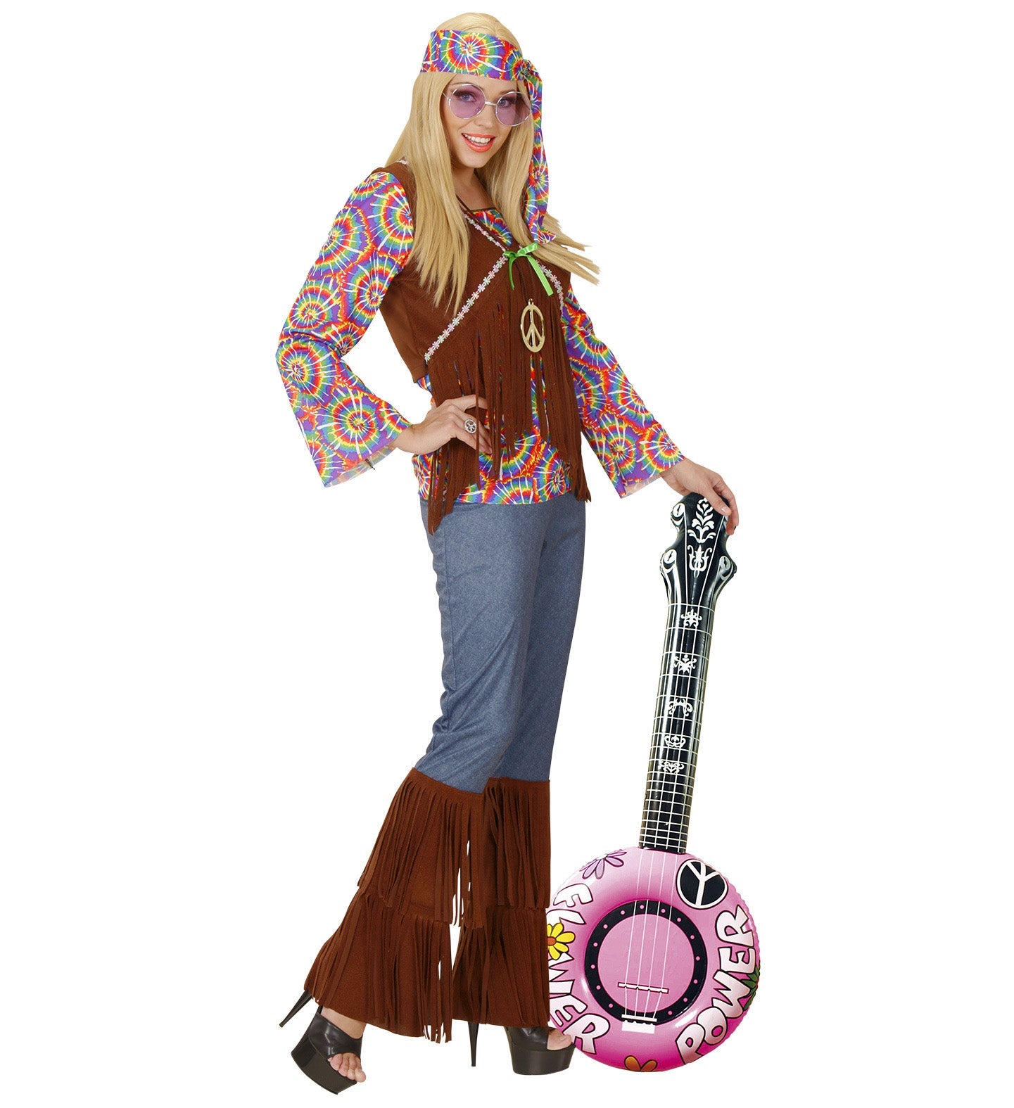 aufblasbare Hippie Banjo Rosa 100 cm - Fasnacht24.ch