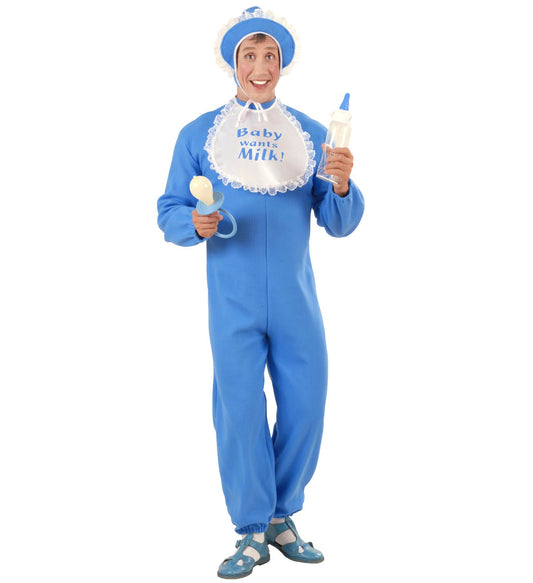 Widmann Baby Jungen Kostüm – Blaues Milchflaschen-Outfit mit Kapuze - Fasnacht24.ch