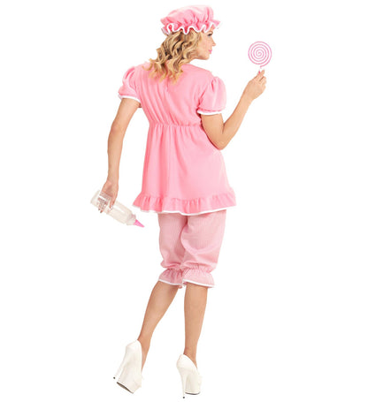 Widmann Baby Mädchen Kostüm Rosa mit Oberteil, Lätzchen, kurzer Hose und Mütze - Fasnacht24.ch – Seitenansicht