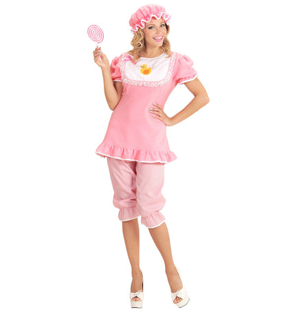 Widmann Baby Mädchen Kostüm Rosa mit Oberteil, Lätzchen, kurzer Hose und Mütze - Fasnacht24.ch – Produktansicht