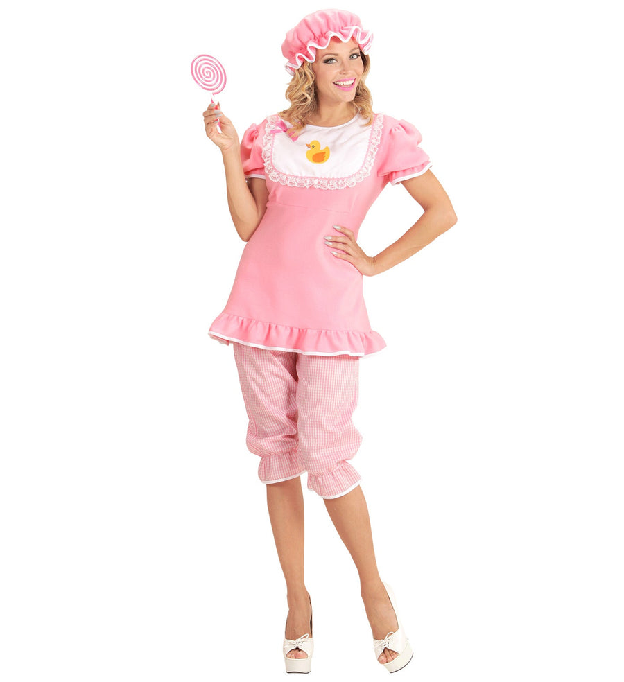 Widmann Baby Mädchen Kostüm Rosa mit Oberteil, Lätzchen, kurzer Hose und Mütze - Fasnacht24.ch – Produktansicht