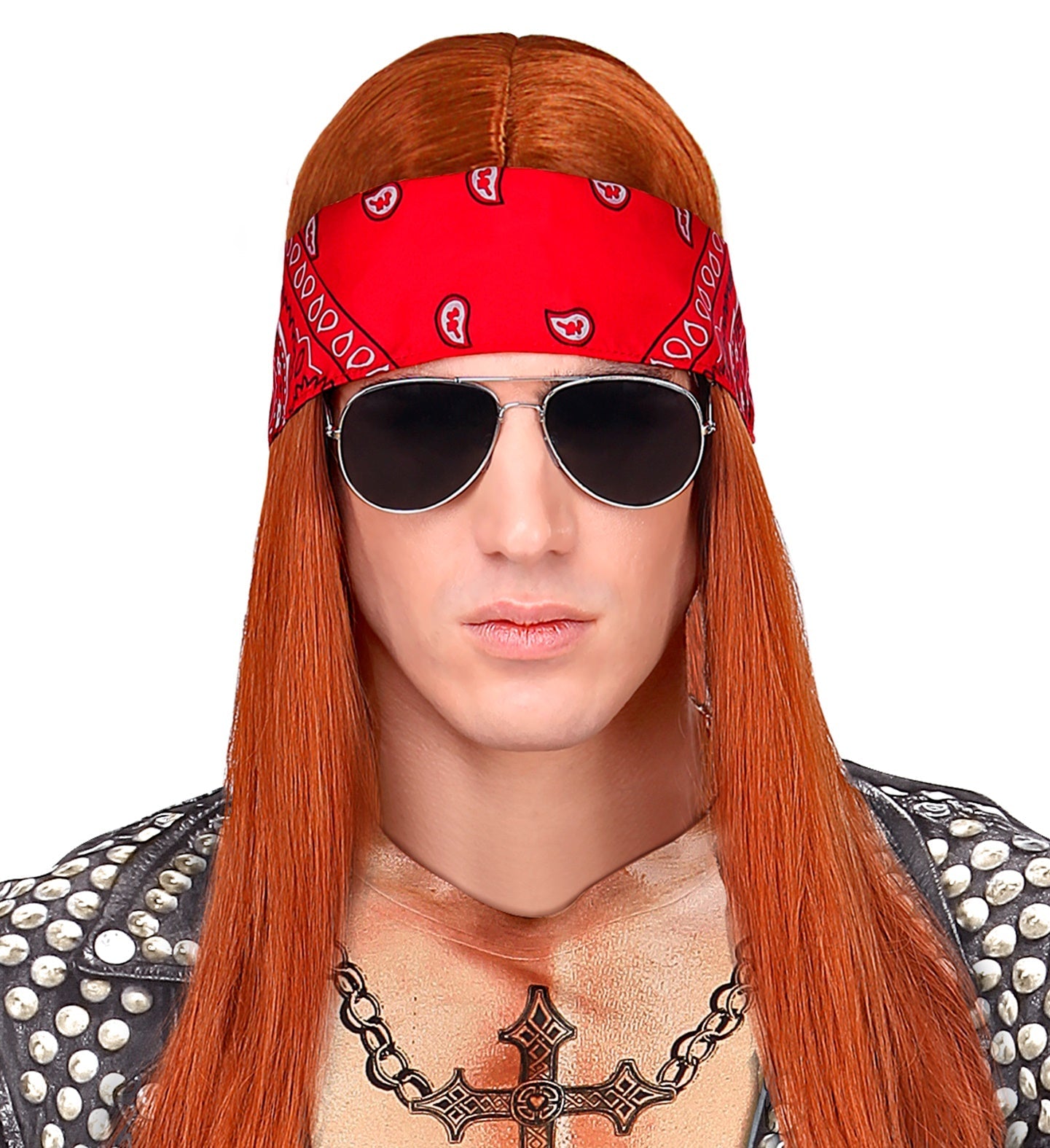 Rotes atmungsaktives und dehnbares Bandana-Stirnband für Damen und Herren.