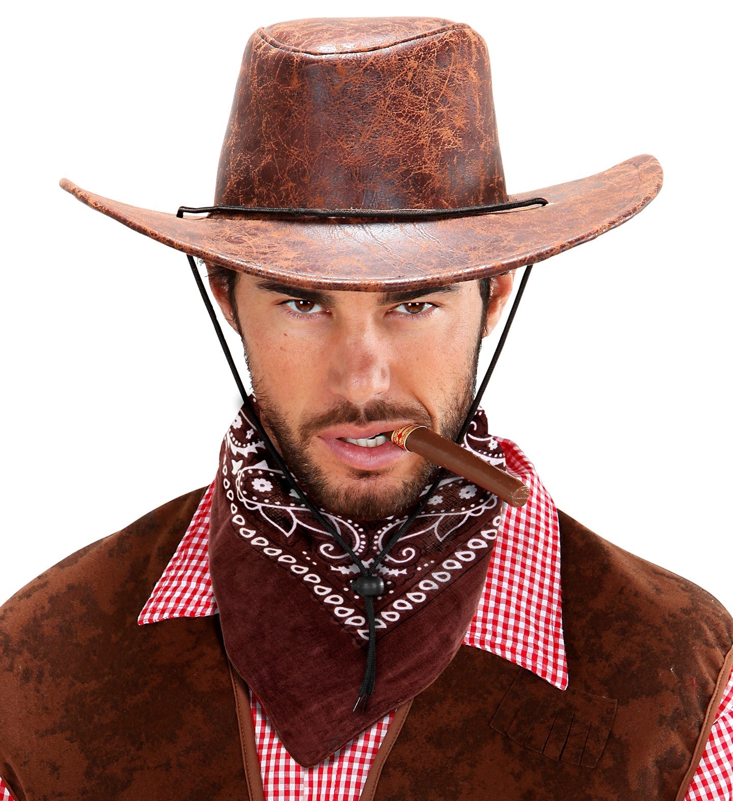 Braunes Bandana Tuch aus 100% Baumwolle, quadratisch 55x55 cm, schlicht und vielseitig.