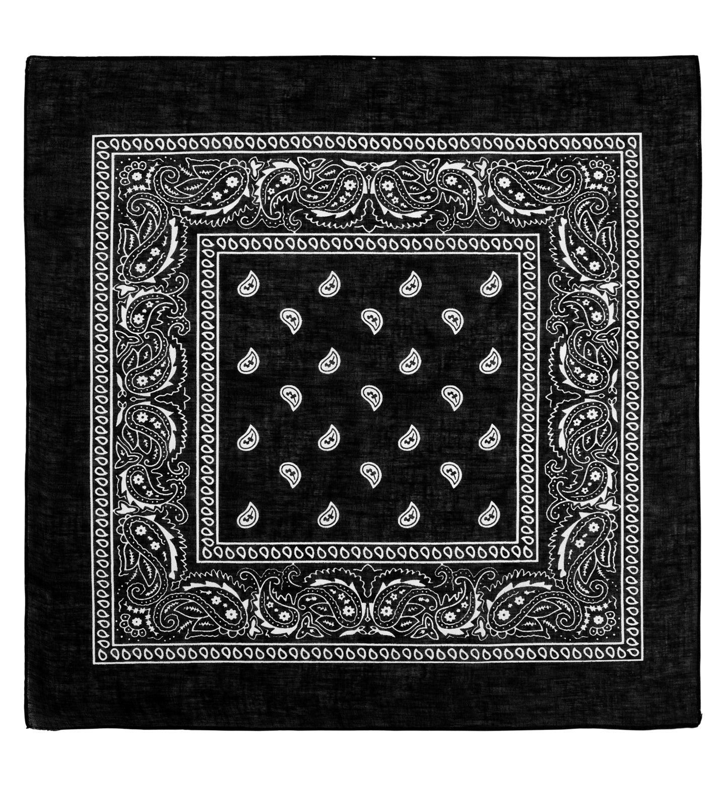 Schwarzes Baumwollbandana von Widmann, quadratisch, 55x55 cm, ideal für Haare und Hals.