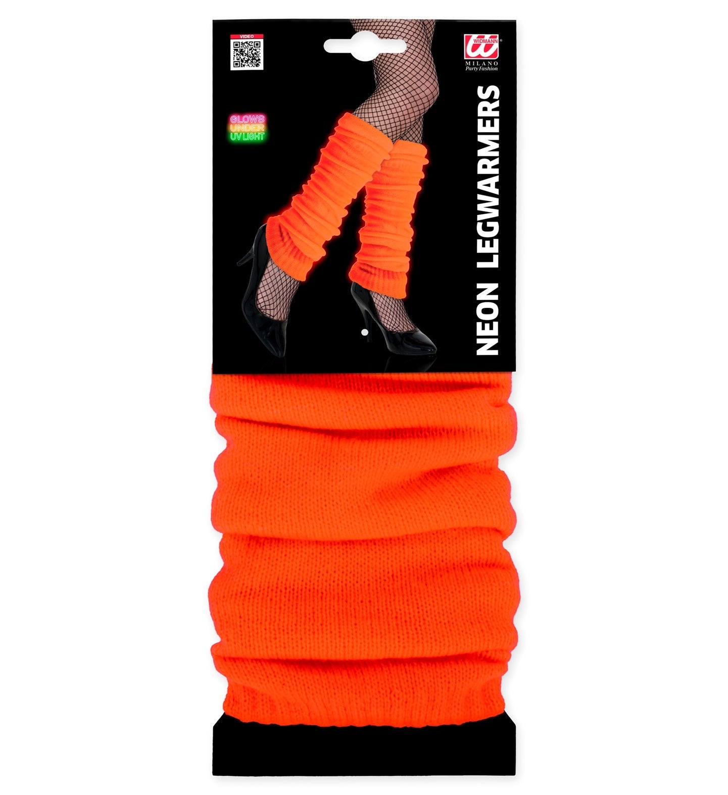 Neon orangefarbene Beinstulpen aus weichem Strick für Damen, warm und elastisch.