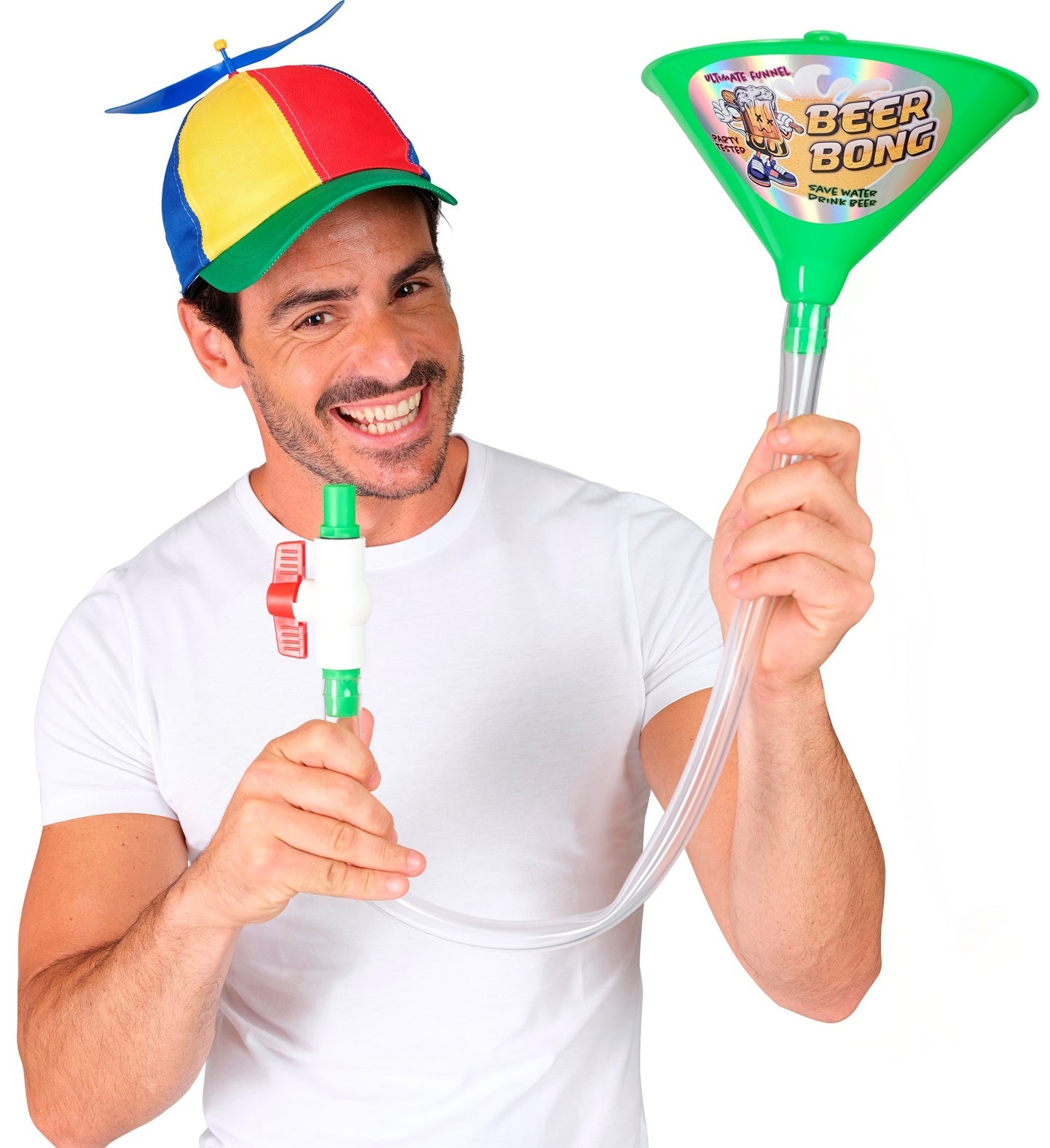 Bier Bong Grün mit Ventil – Widmann Trinkspiel für Partys - Fasnacht24.ch