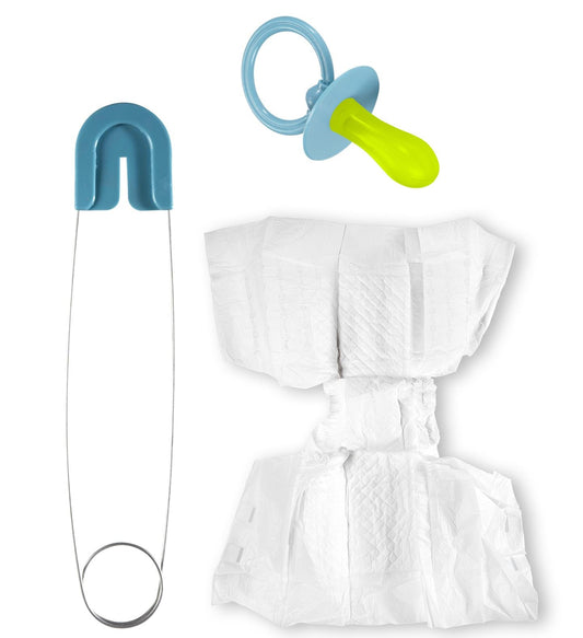 Widmann Baby Set Blau – Windel, Sicherheitsnadel & Schnuller - Fasnacht24.ch
